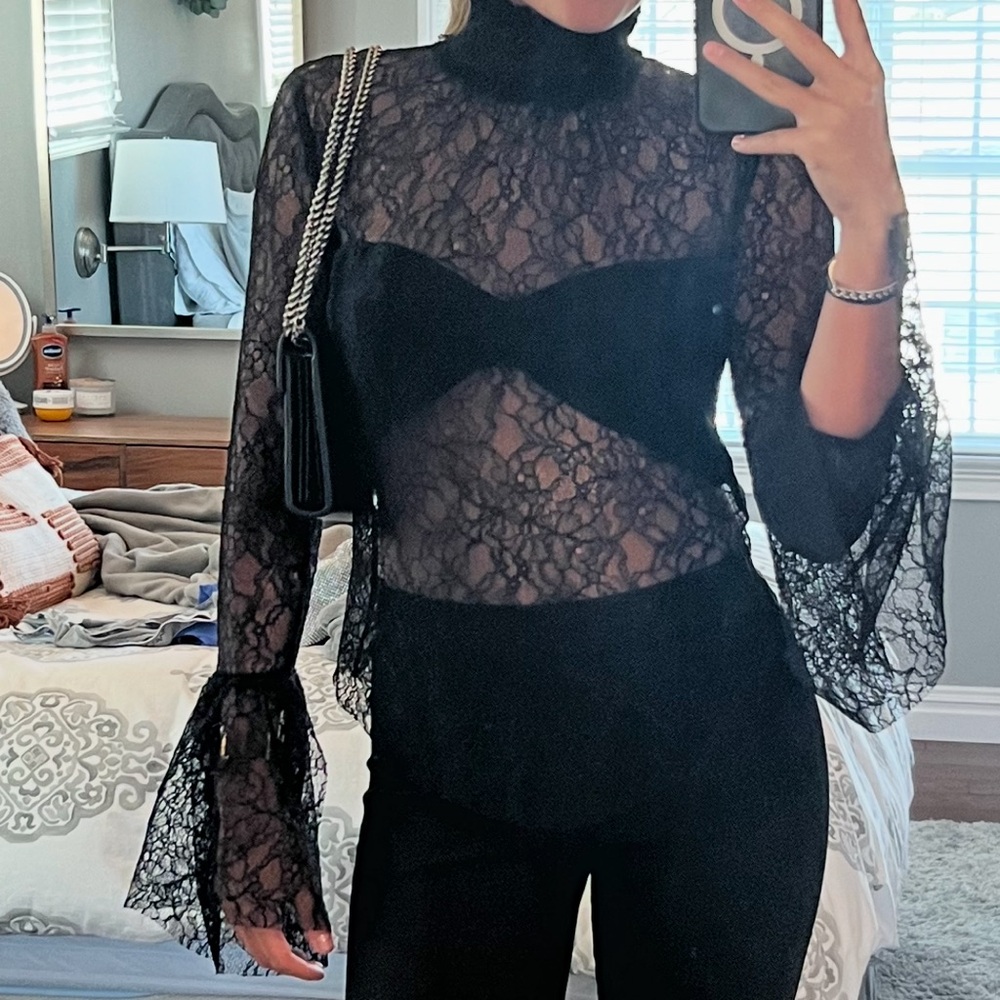 Black lace long sleeve